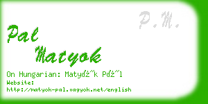 pal matyok business card